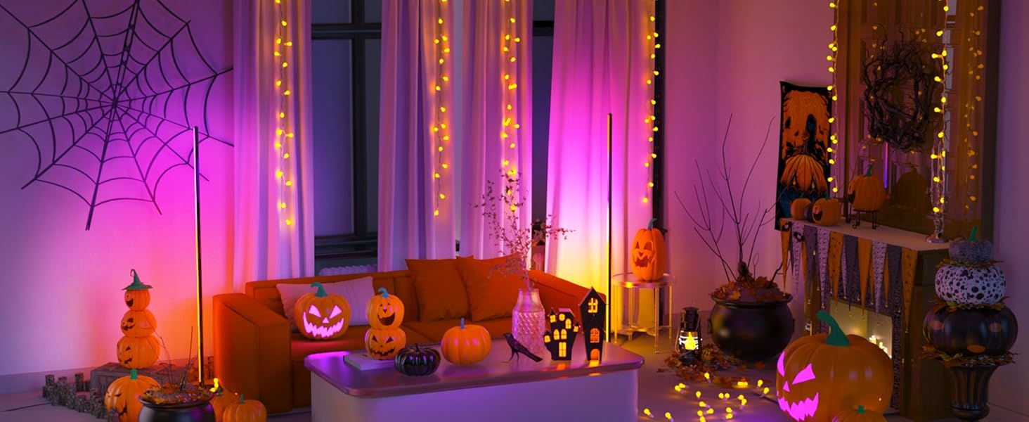 Світлодіодна підлогова лампа RGBICW з пультом та додатком, димування, Alexa/Google, синхронізація з музикою, 16 млн кольорів, 68 режимів, стильна лампа для спальні 51 дюйм