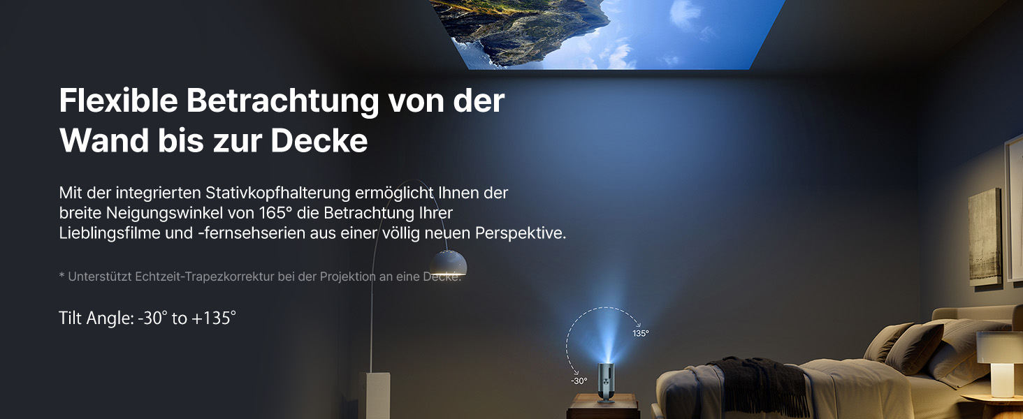 Портативний проєктор Dangbei Freedo з акумулятором, 450 ISO люмен, Google TV & Netflix, Dolby Audio, 1080P, HDR10, 165° нахил, Smart проєктор з WiFi & Bluetooth для дому та відпочинку на природі, 2,5 години роботи, з чохлом