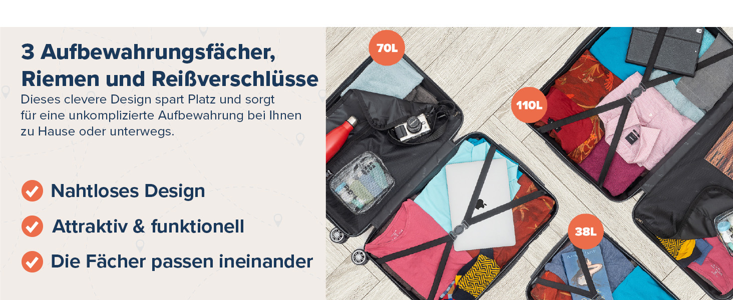 Набір валіз TRVLMORE: 2 валізи з жорстким корпусом, набір валіз для подорожей