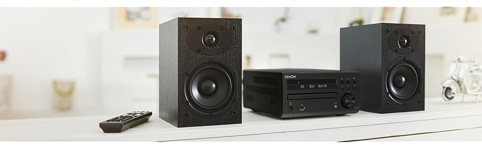 Система Denon D-M41DAB Mini, CD, Bluetooth, FM/DAB, 2x30 Вт, сріблястий/чорний