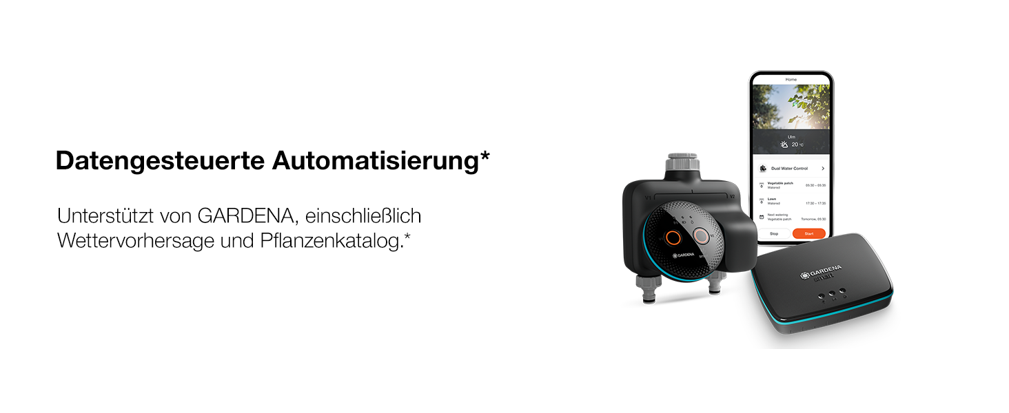 Gardena smart Water Control 19033-20: Система автоматичного поливу для саду з управлінням через смартфон, датчиком вологості та захистом від заморозків