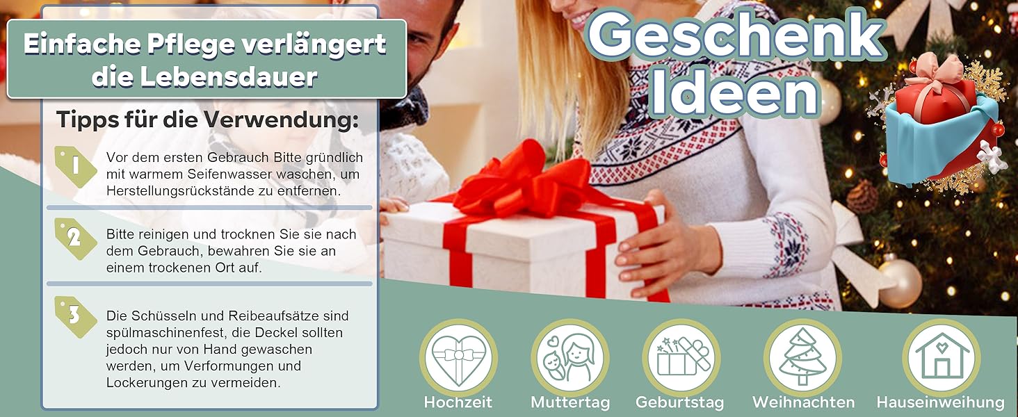 Набір мисок HaWare 6 шт. з нержавіючої сталі, 6 мисок + 6 кришок + 3 тертки, об'єм 4.6/2.8/2.5/1.6/1.2/0.7л, з антиковзним силіконовим дном, для миття в посудомийній машині