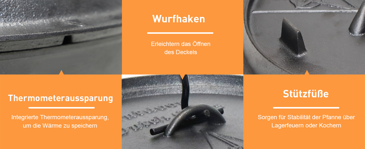 Чавунний казан (Dutch Oven) з кришкою-сковорідкою, набір 9 л, передзагартований казанок з ручкою-знімачем для outdoor та indoor, чорний