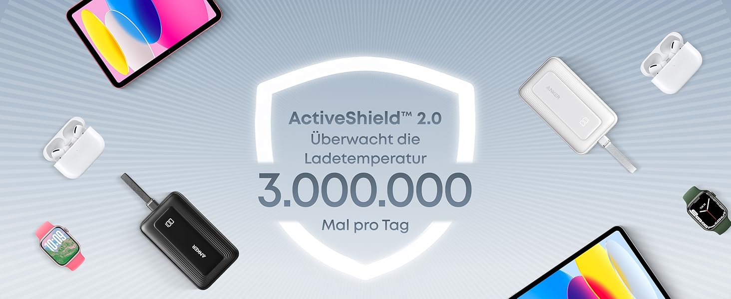 Powerbank Anker Zolo (2025 Upgrade) 20000mAh 30W з USB-C кабелем. Підходить для iPhone, Galaxy та інших пристроїв. Білий