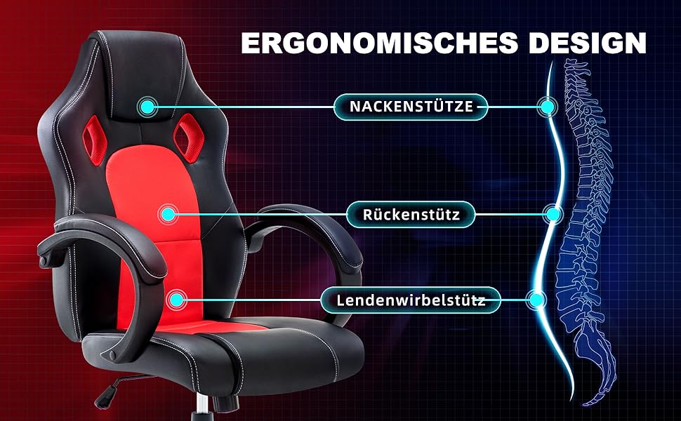 Крісло  WM Heart Ergonomic Gaming Офісне крісло чорне