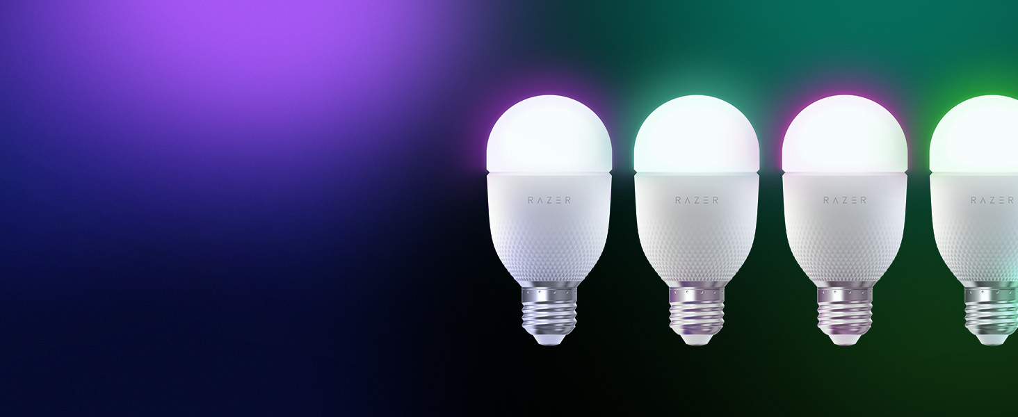 Лампа для монітора Razer Aether Smart Bulb E27 з RGB підсвічуванням для геймінгу, сенсорним керуванням та регулюванням температури кольору та яскравості