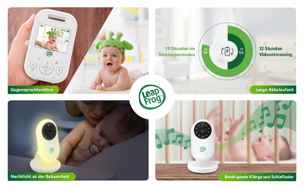 Радіоняня LeapFrog LF2423 з камерою, відеодисплей 2.8