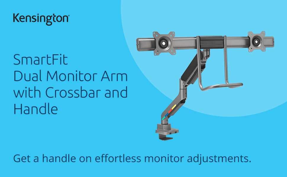 Кріплення для монітора Kensington SmartFit K59601WW (2 монітори, чорний) – регулювання висоти, VESA 75/100