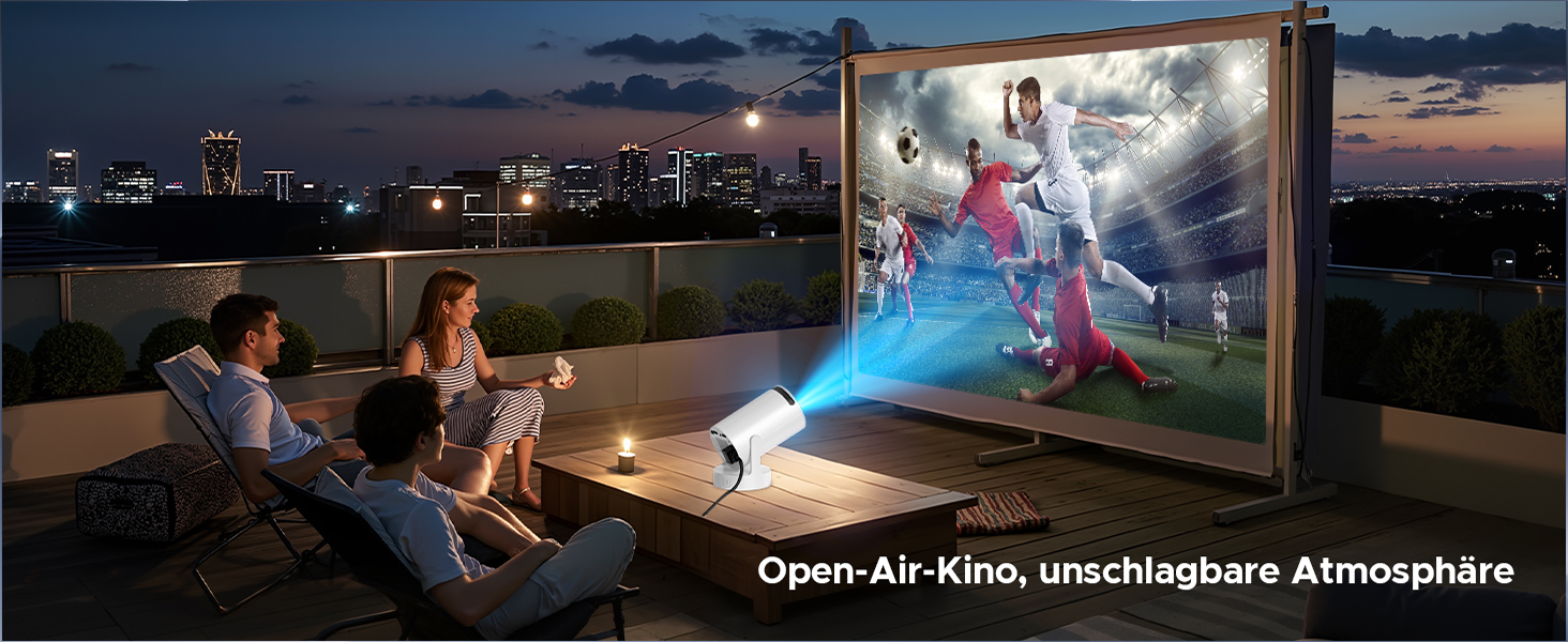 Портативний проєктор Mini Beamer з динаміком, підтримка 1080P/4K, Auto Keystone, WiFi 6, Bluetooth 5.0, 220° обертання, для домашнього кінотеатру та використання на вулиці