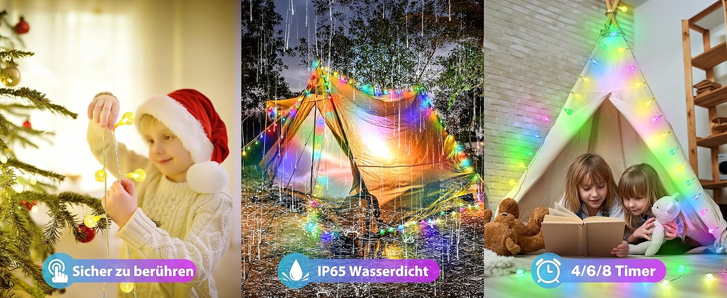 Гірлянда світлодіодна StarryEver 120 LED, 20м, RGB, 24 кольори, кулі, для вулиці та кімнати