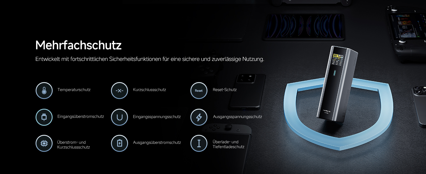 Power Bank CUKTECH 15 Ultra 20000mAh 165W з 3 портами, PD 3.1, цифровим дисплеєм. Сумісний з iPhone, MacBook, Samsung