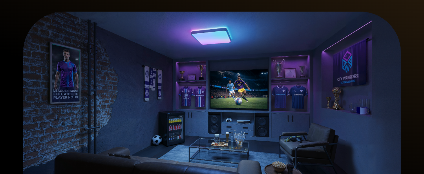 Стельовий світильник Govee RGBICWW Pro LED, 55W, 4800лм, диммований, круглий (45.5 см), розумна підсвітка