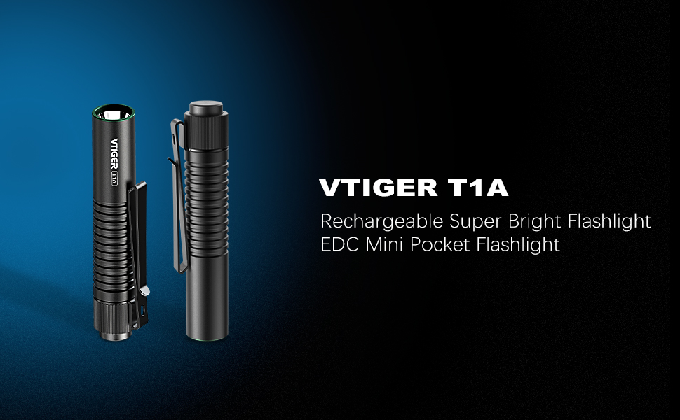 Ліхтар VTIGER T1A Mini EDC, 1300 люмен, AA, акумуляторний, магніт, армійський зелений