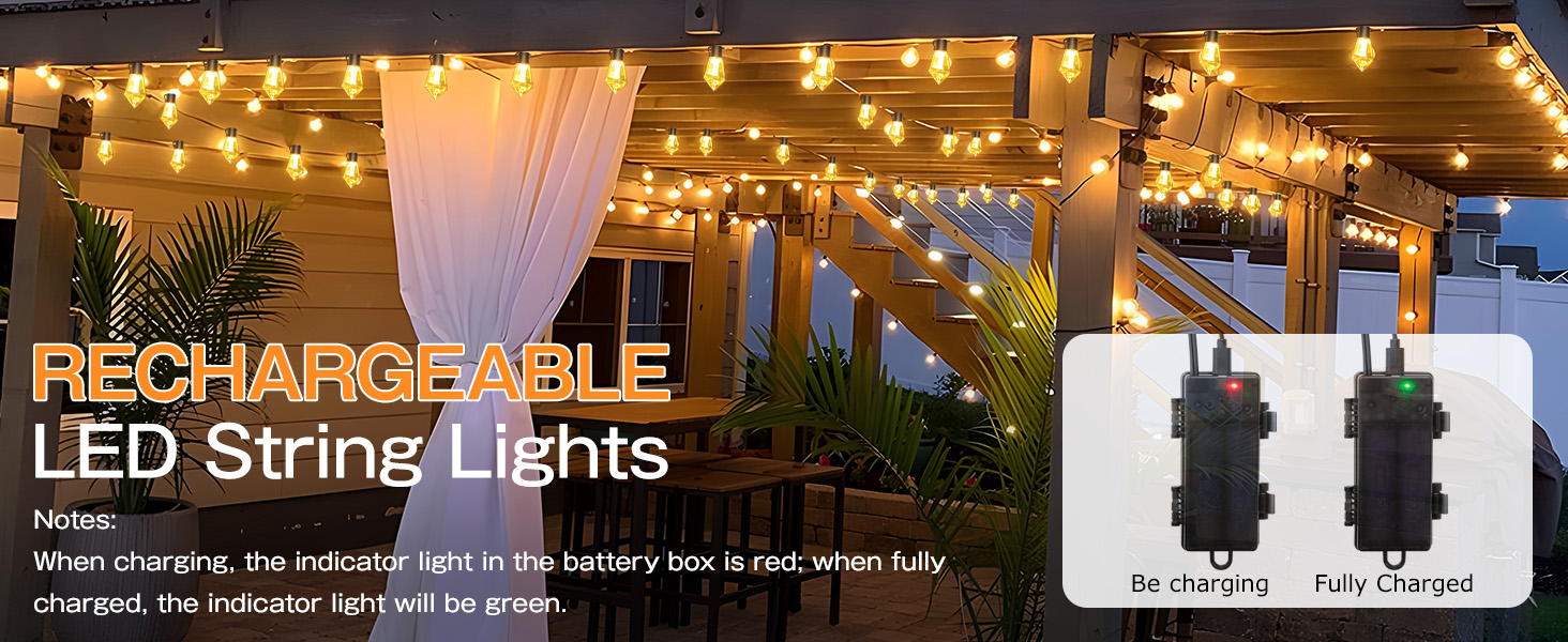 Ланцюжок прикрас для саду на батарейках G30, 9м, 20 LED, тепле світло, з пультом, таймером, димеруванням, IP64, для саду, Різдва, балкону, бістро