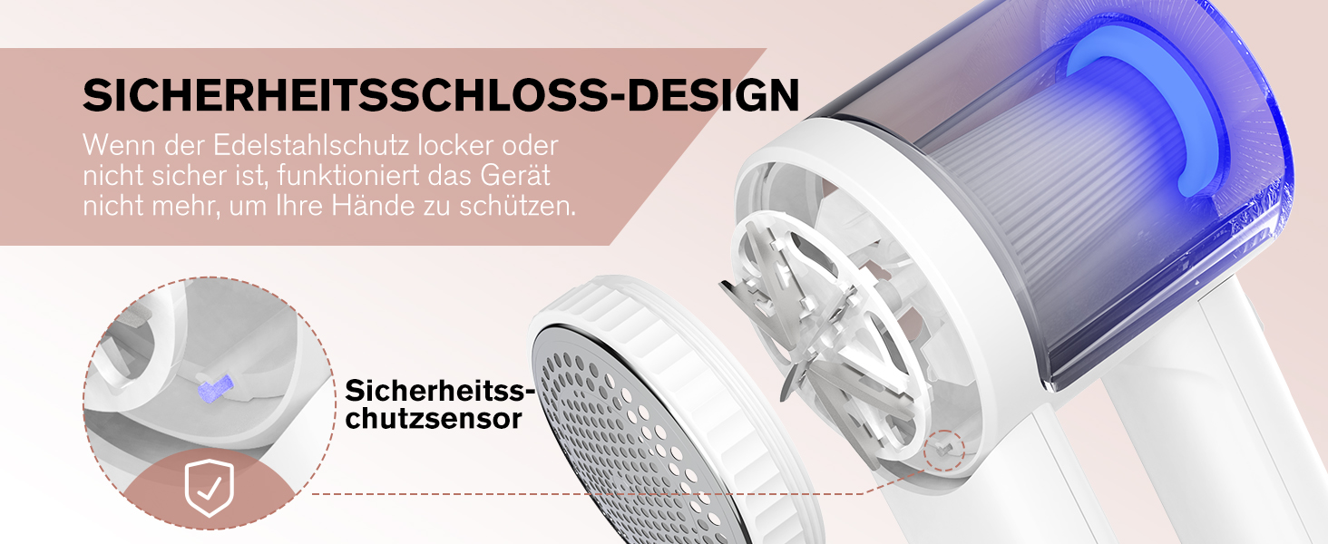 Електричний видальник ворсу Homtronics з USB-зарядкою, LED-дисплеєм та 6-кліновою головкою для одягу, диванів та килимів (білий)