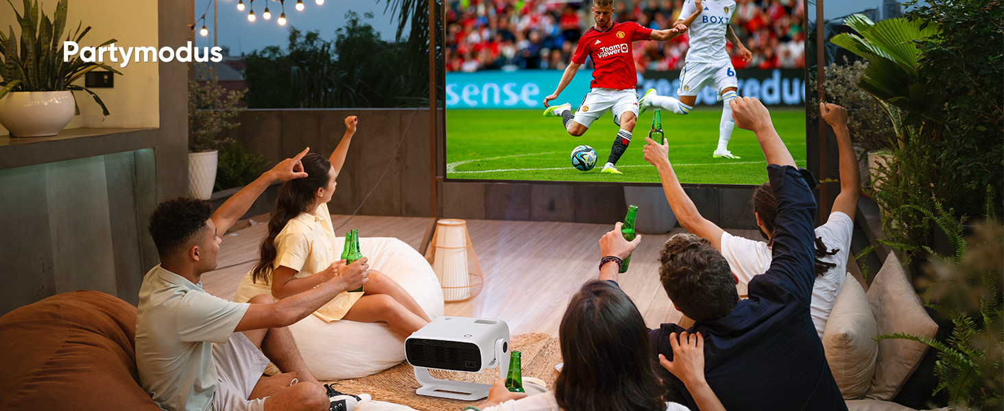 Розумний проєктор Beamer 4K Full HD 1080P, 25000 люмен, Android 11, WiFi 6, BT 5.2, обертовий штатив, для домашнього кінотеатру, сумісний з iOS/Android/Laptops, чорний