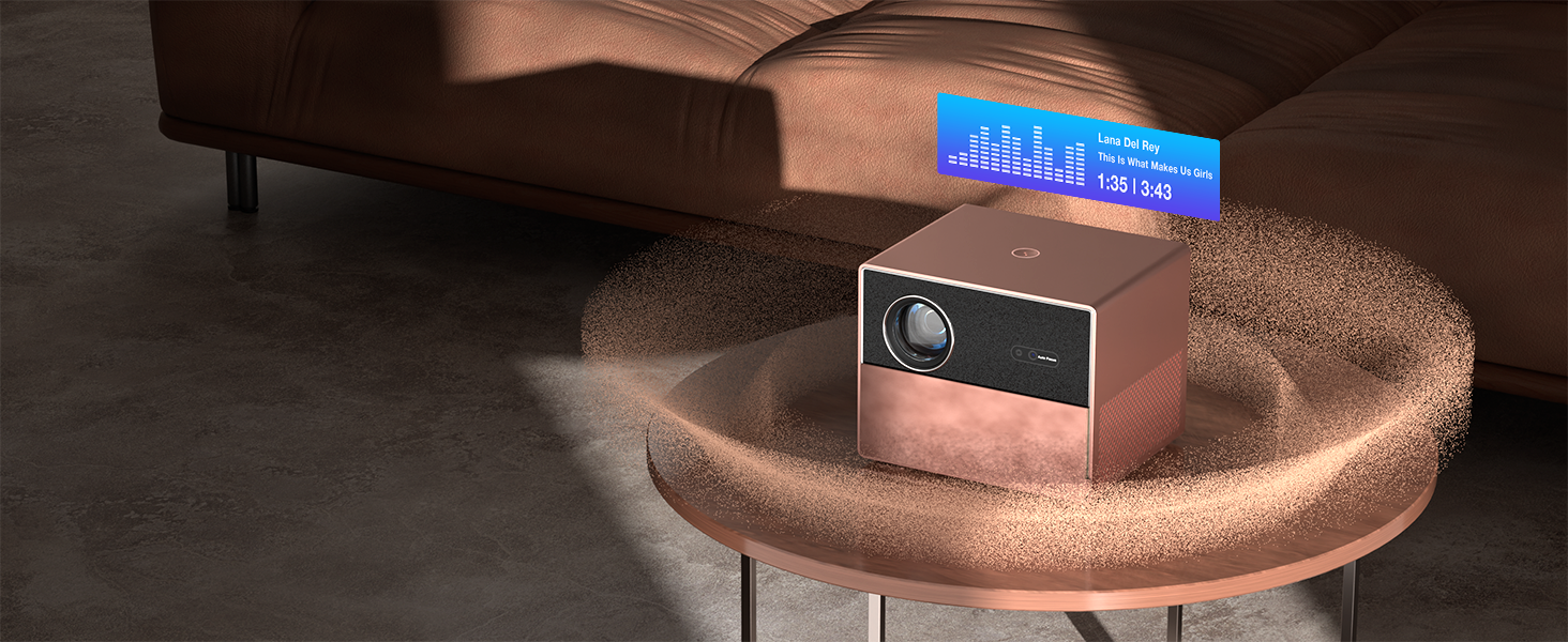 Проектор Mini Beamer 1080P Full HD 23000L з автофокусом, корекцією трапеції, WiFi6, Bluetooth, 4K, 360° обертання для телефону