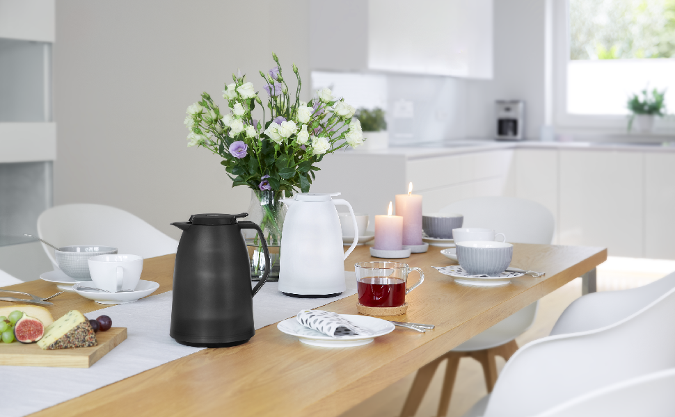 Термос Emsa Mambo 1,5 л, ізольований, з Quick Tip, білий, зберігає тепло 12 год / холод 24 год