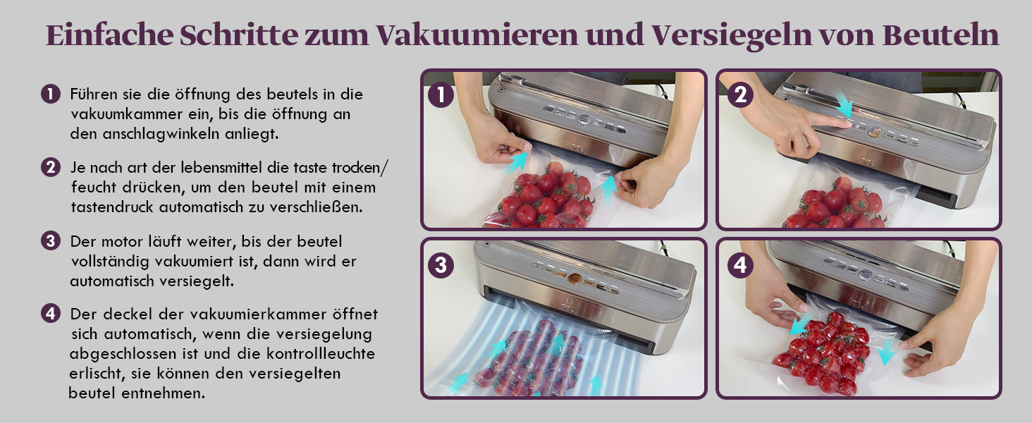 Вакууматор Mesliese 85kPa 120W для продуктів, автоматична машина для вакуумного пакування з вбудованим різаком та відсіком для пакетів, сталь, 2 рулони в комплекті