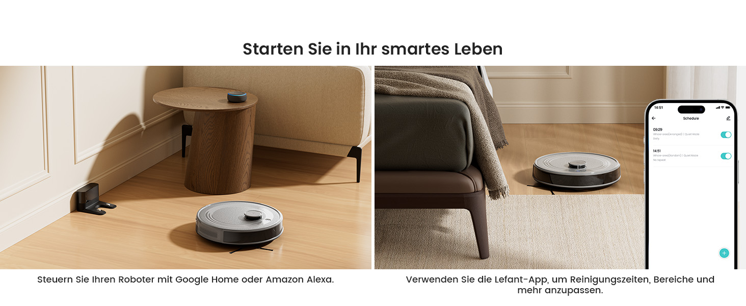 Робот-пилосос LEFANT M2 з функцією миття, LiDAR-навігація, зони заборони, потужність 6000Pa, час роботи 140 хв, багатоступеневе мапування, для шерсті тварин, килимів та твердих підлог M2-G