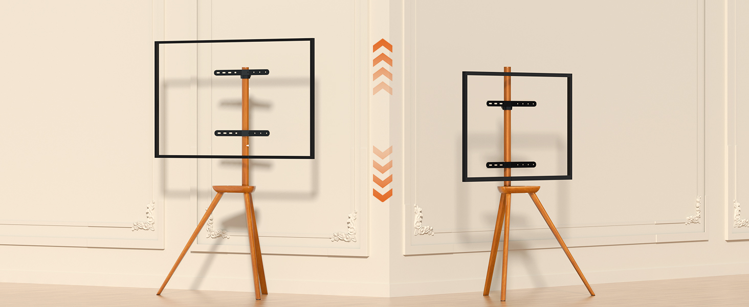 Підставка для телевізора PUTORSEN з дерева, регульована по висоті, для телевізорів 45-65 дюймів, до 40 кг, поворотна на 45 градусів, VESA 400x400 мм