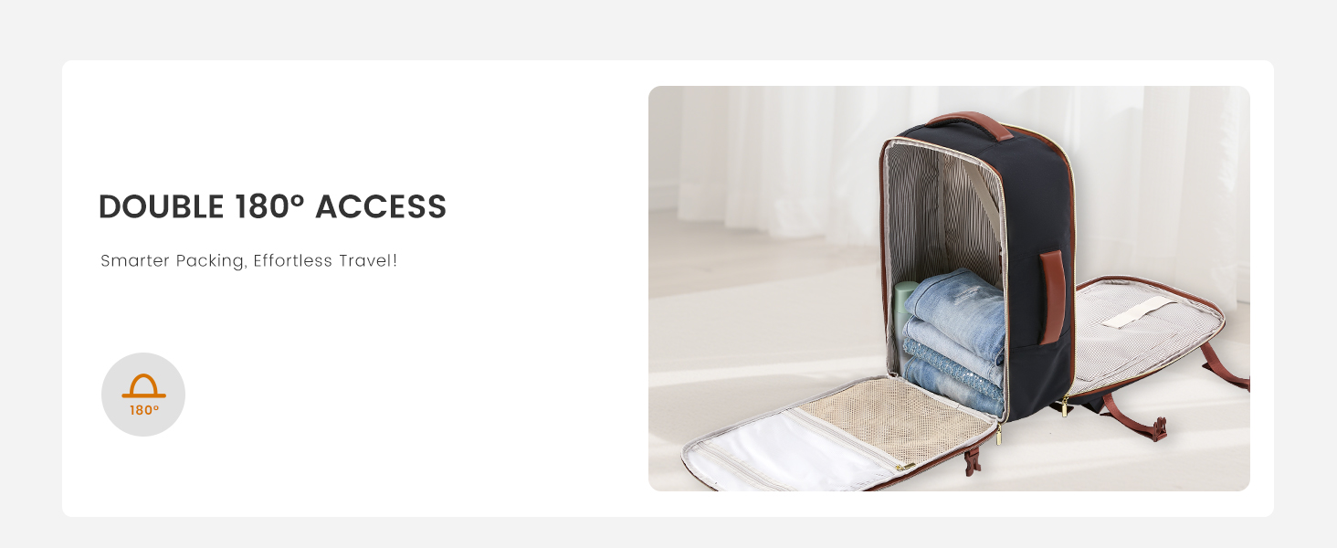 LOVEVOOK Рюкзак для ручної поклажі, 40L, чорний: для ноутбука 17.3