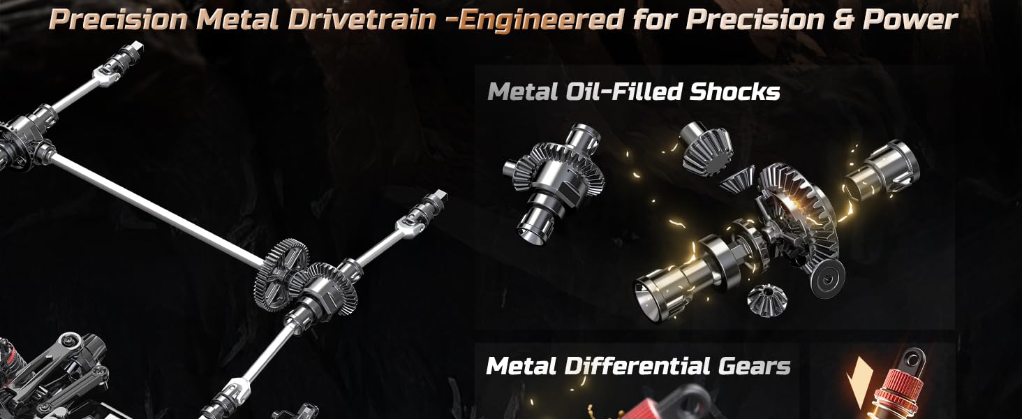 Радіокерований позашляховик DEERC 9309E 1:16 4WD 40 км/год, електричний монстр-трак для дорослих та дітей, водонепроникний, з 2 акумуляторами