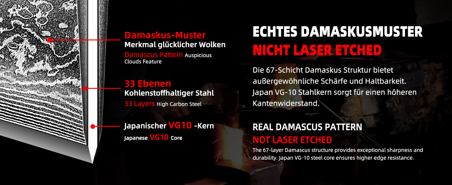 Набір ніжів Sunnecko: Японський ніж Nakiri 7 дюймів з дамаської сталі - кухонний ніж для нарізання овочів та фруктів з ергономічною ручкою