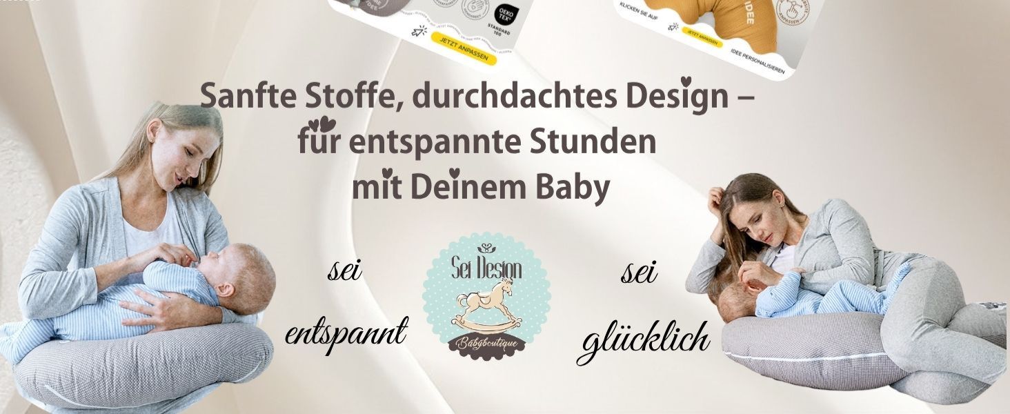 Подушка для вагітних та годування sei Design XXL 190x35 см, ергономічна подушка для сну з чохлом з органічної бавовни муслін (м'ятна)