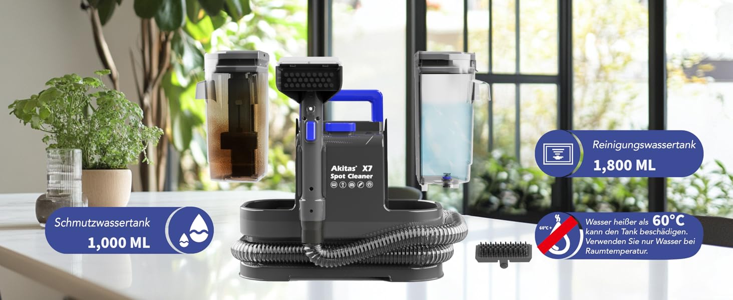 Пылесос для чищення килимів та м'яких меблів Akitas X7, 400W, сірий