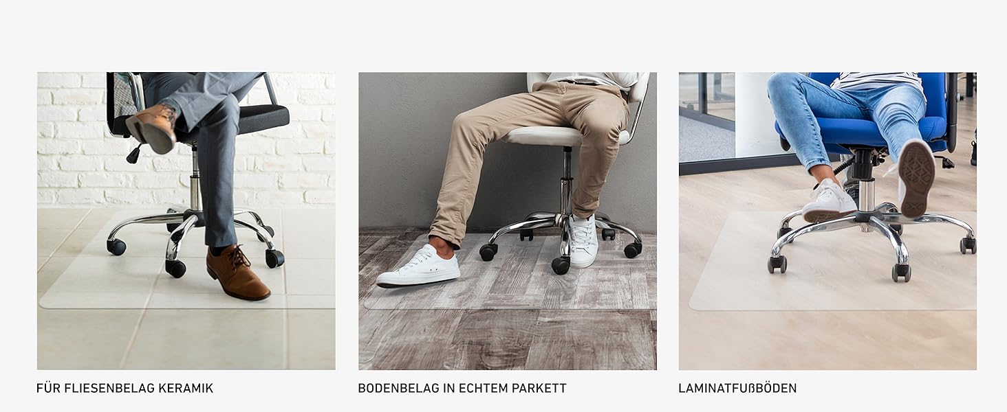 Захисна килимок KARAT для твердих підлог - 114 x 200 см, молочно-білий - захист для офісного крісла, килимок для паркету, ламінату, з поліпропілену (Revolution)