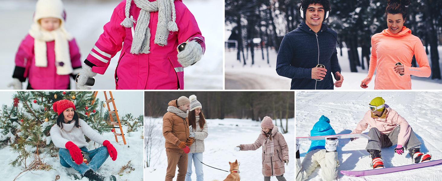 Електричний ручний гріє 5000mAh, 2 шт. - багаторазовий кишеньковий гріє для активного відпочинку, зимовий подарунок для дітей, жінок та чоловіків (чорний)