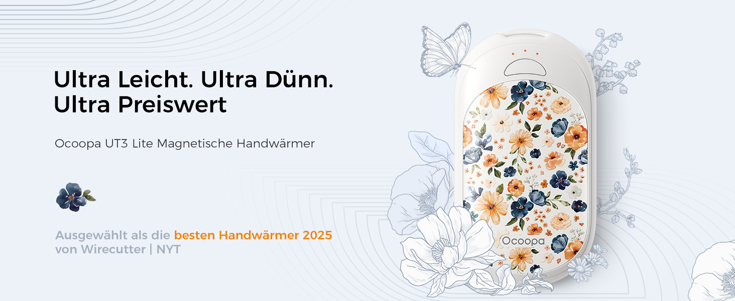 Електричні грілки для рук OCOOPA 2 шт. з магнітною застібкою, 5000mAh, 3 режими нагріву, компактні, для рукавичок, сумки, зимові аксесуари, подарунки для чоловіків та жінок, фіолетовий/білий