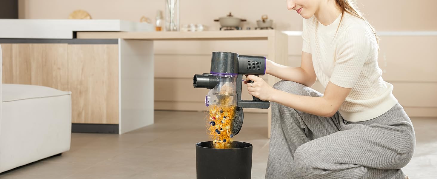 Бездротовий пилосос Vexilar Akku: 60 хв роботи, 45 kPa, 550 Вт, 6-в-1, LED дисплей, для дому та авто, видаляє шерсть тварин