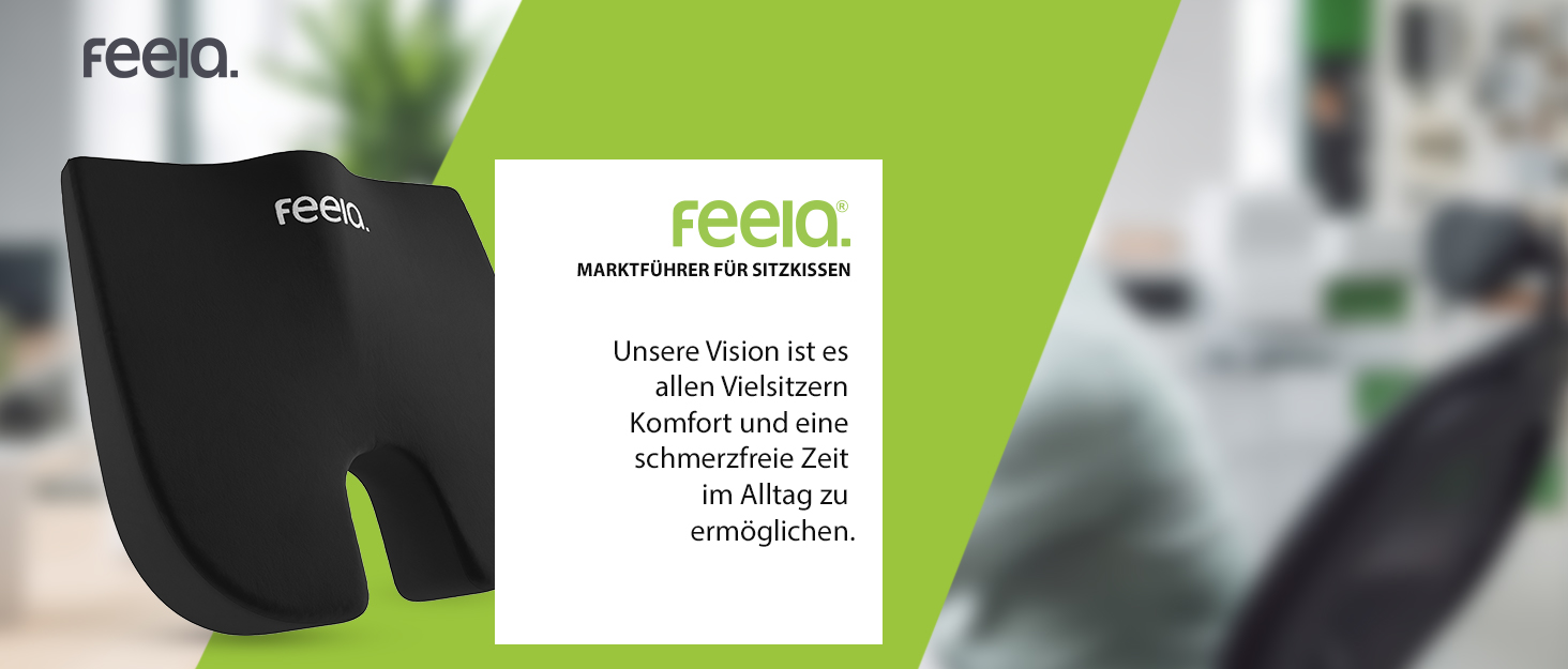 Ортопедична подушка-клинок Feela® для сидіння [3 ступені жорсткості] – ергономічна подушка для автомобіля та дивану, подушка-клинок для сидіння, чорна, м'яка (50-80 кг)