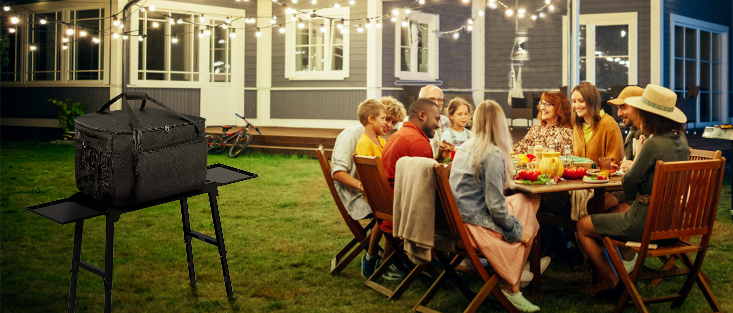 Металевий сервіровочний візок для гриля з 3 ярусами, 85 x 51 см. Підходить для планки, гриля, барбекю. Водонепроникна робоча поверхня.