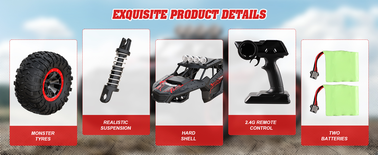 Радіокерований позашляховик 1:16 для хлопчиків, 2 акумулятори, 70 хв, 25 км/год, 2.4GHz, RC баггі, гоночний автомобіль, крос-кантрі, іграшка