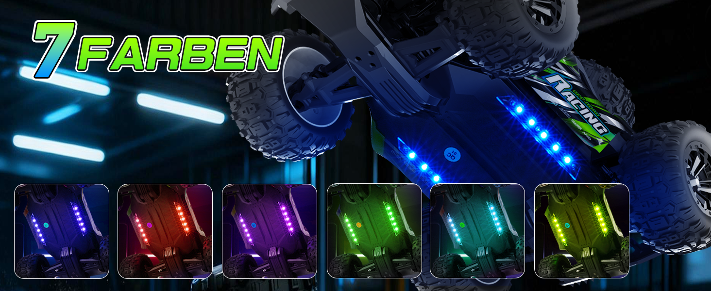 RC Автомобіль 1:18 - Швидкісний позашляховик 2.4GHz з LED підсвіткою, 2 батареї, 25 км/год, для хлопчиків від 3 років