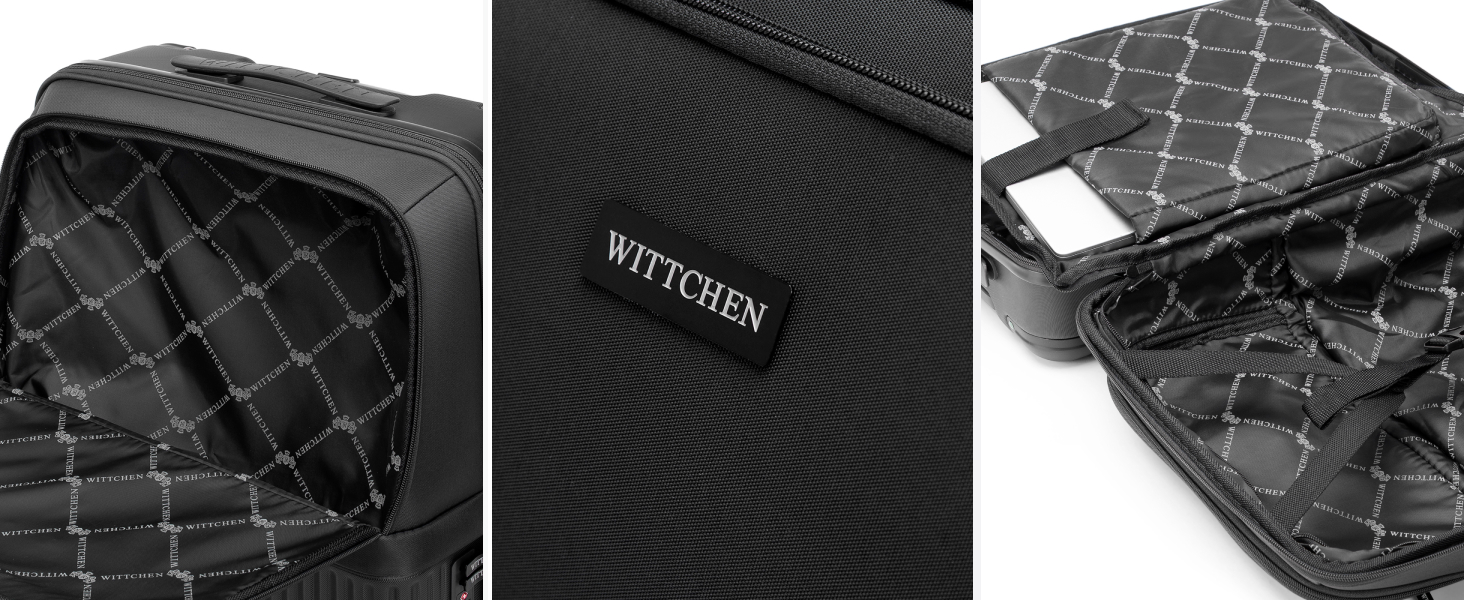 Набір валіз WITTCHEN AXIS 3 шт. | Чорний | ABS+Нейлон | Ручна поклажа M L | TSA замок, телескопічна ручка, 360° колеса
