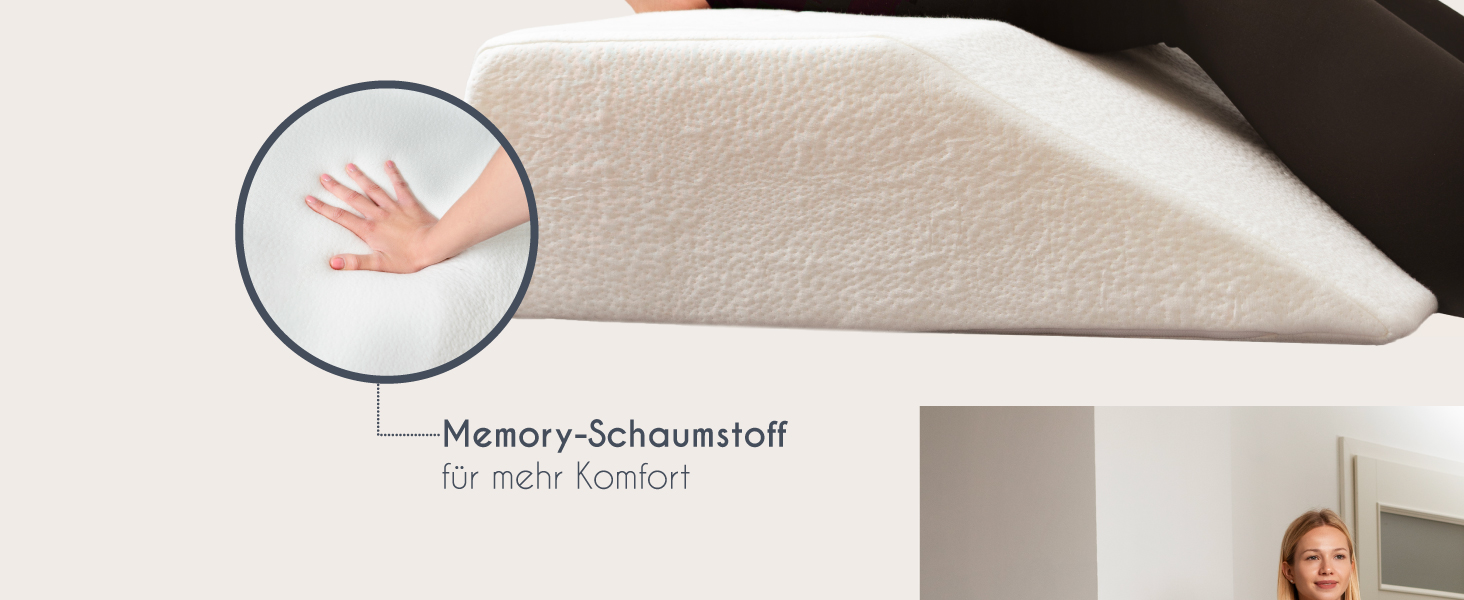 Подушка для ніг Dreamzie: ергономічна, з ефектом пам'яті, Made in EU, Oeko TEX, дихаюча, гіпоалергенна