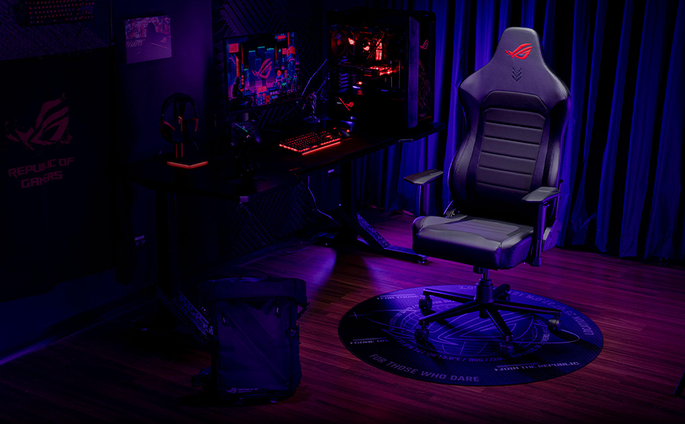 Ігровий крісло ASUS ROG Aethon (чорний, ергономічний, сталевий каркас, підтримка попереку)