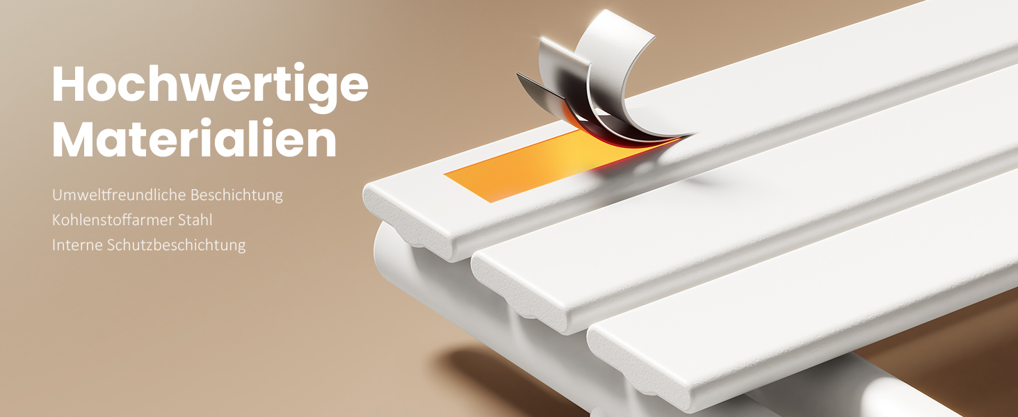 Електричний рушникосушар EMKE з термостатом, 1320x500 мм, білий, 800W