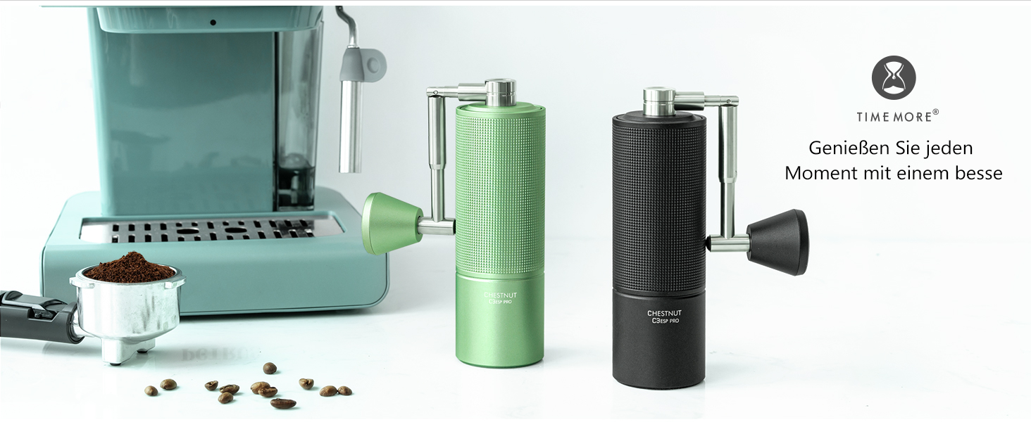 Ручна кавомолка TIMEMORE Chestnut C3 ESP PRO, зелена - для еспресо та френч-прес