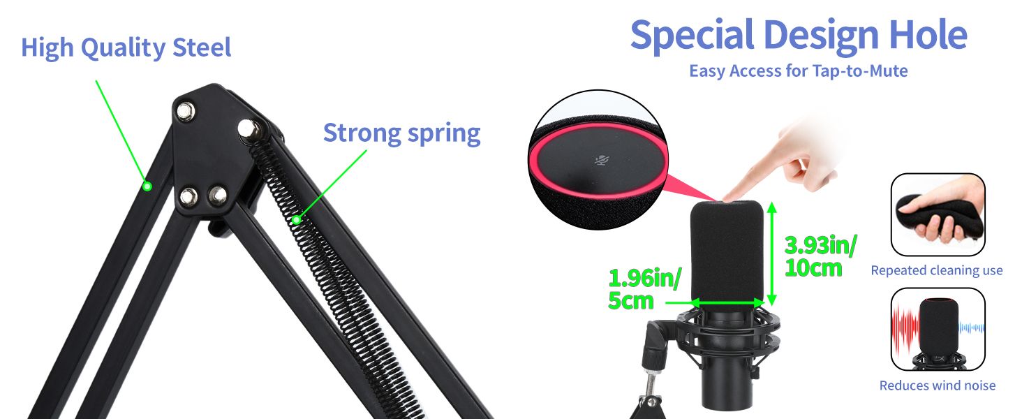 Стійка для мікрофона HyperX QuadCast з поп-фільтром та тримачем YOUSHARES для QuadCast S, Blue Yeti, Razer Seiren Mini V3