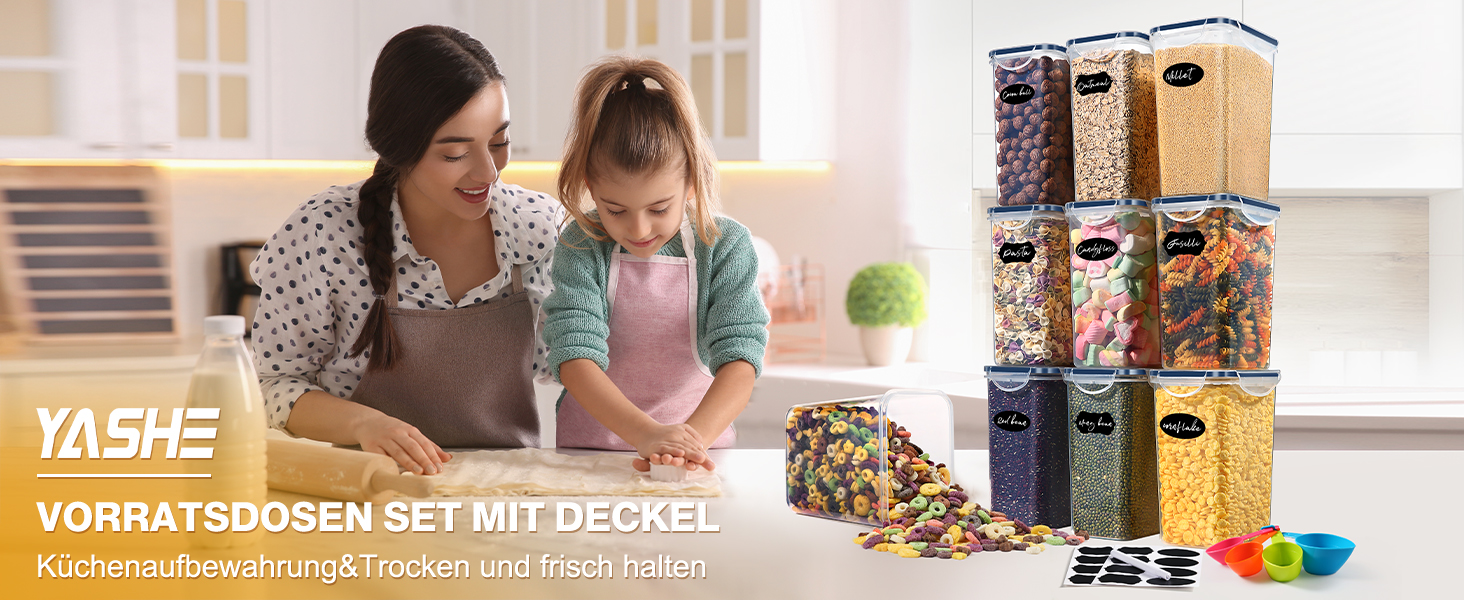 Набір контейнерів для зберігання YASHE 24 шт. з кришкою, герметичні, BPA-free, для сухих продуктів