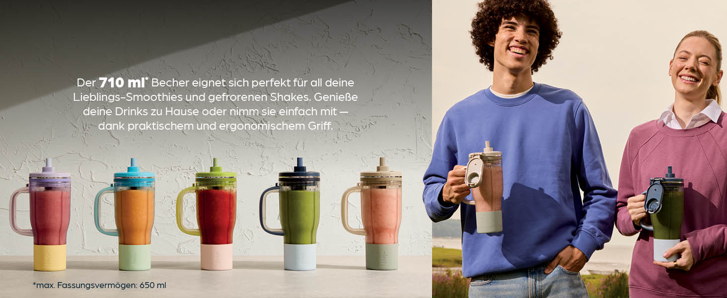 Блендер Ninja BlendBoss DB351EUBL з портативним стаканом: 3 автоматичні режими, блакитно-ягідний колір