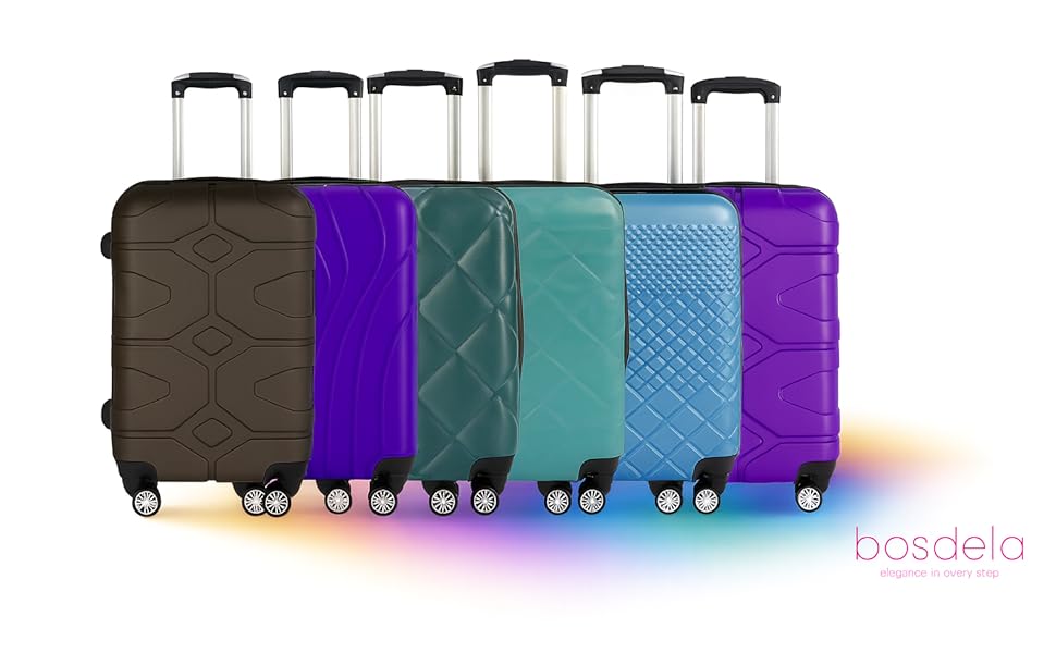 Валіза ручної поклажі Bosdela з твердим корпусом (980, фіолетовий, 50/60/71 см)