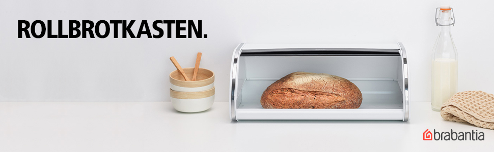Контейнер для хліба Brabantia Rollbrotkasten з матової сталі, білий, великий