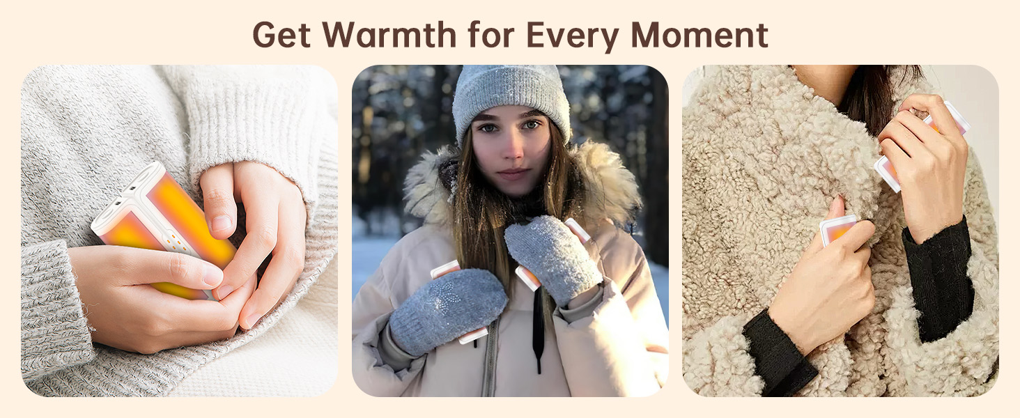 Jonwall Електричні грілки для рук, перезаряджаються, 2 шт., USB, 3 рівні нагріву, для кемпінгу, гольфу, подарунок для жінок та чоловіків (Рожевий)
