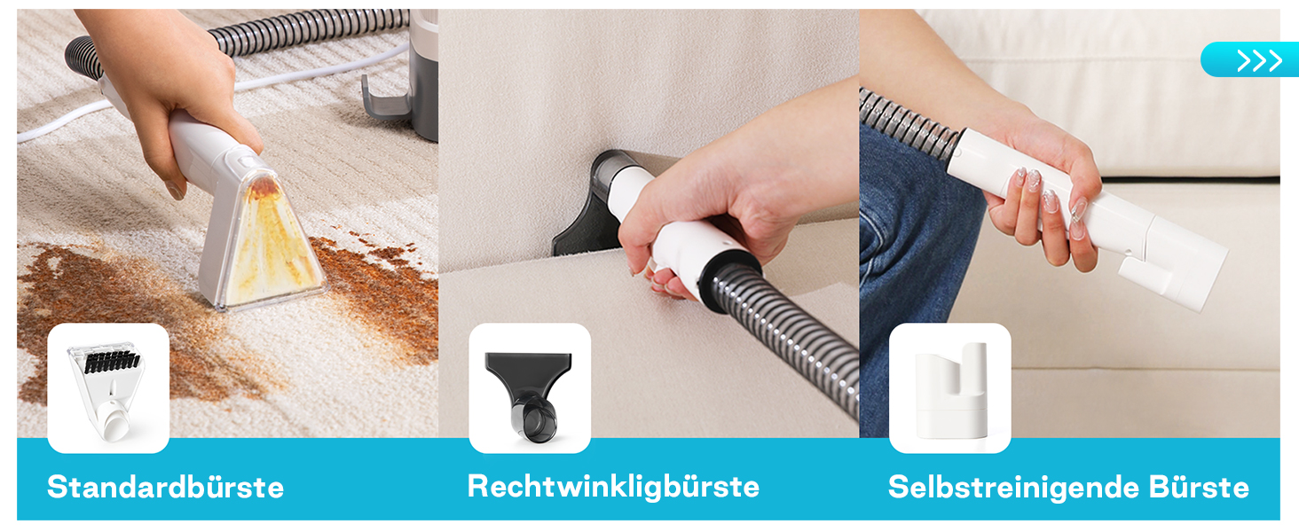 Апарат для чищення м'яких меблів та килимів: потужний волого-пилосос 600W з самоочищенням, об'єм бака 2.3л, 16KPa, для диванів, килимів та меблів.